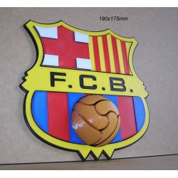Escudo silueta cartel, letrero, logotipo de futbol del Barcelona 3D